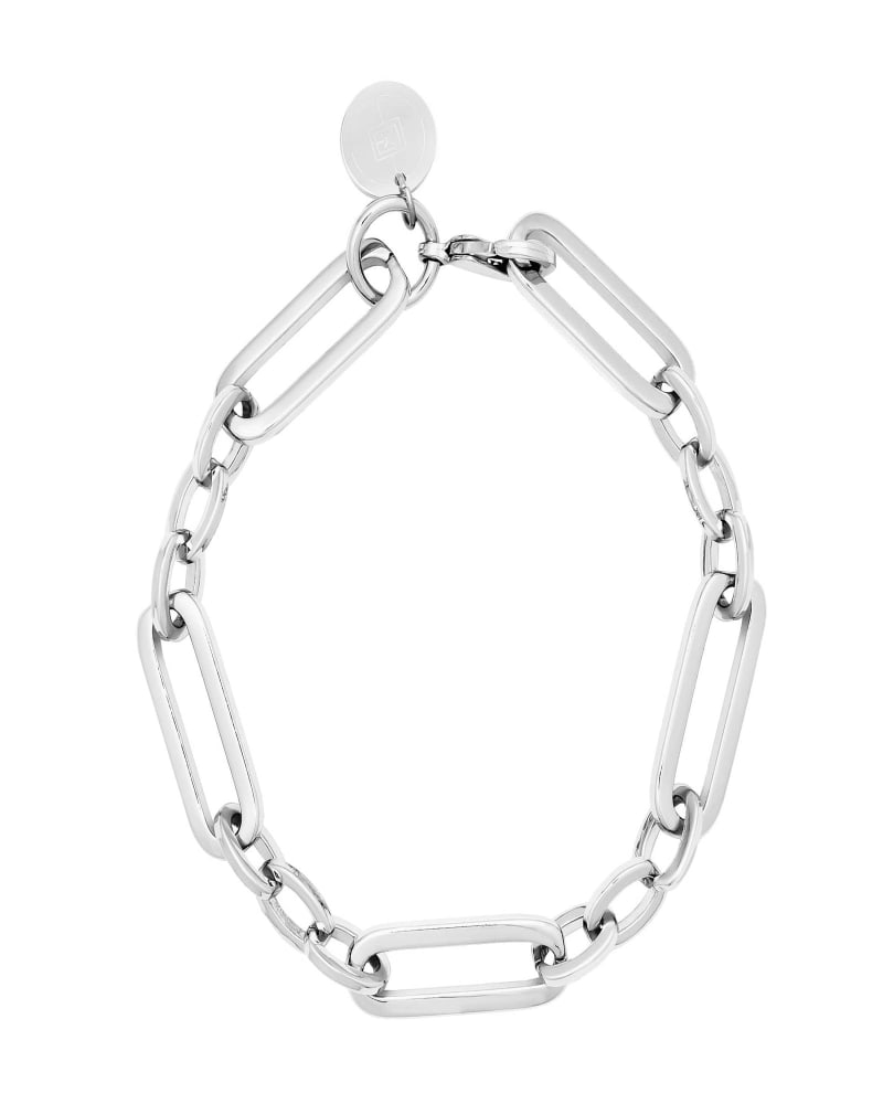 Front of a size 6.5" Dean Bracelet 6.5" Silver in Silver by Eklexic. | dia_product_style_image_id:282634